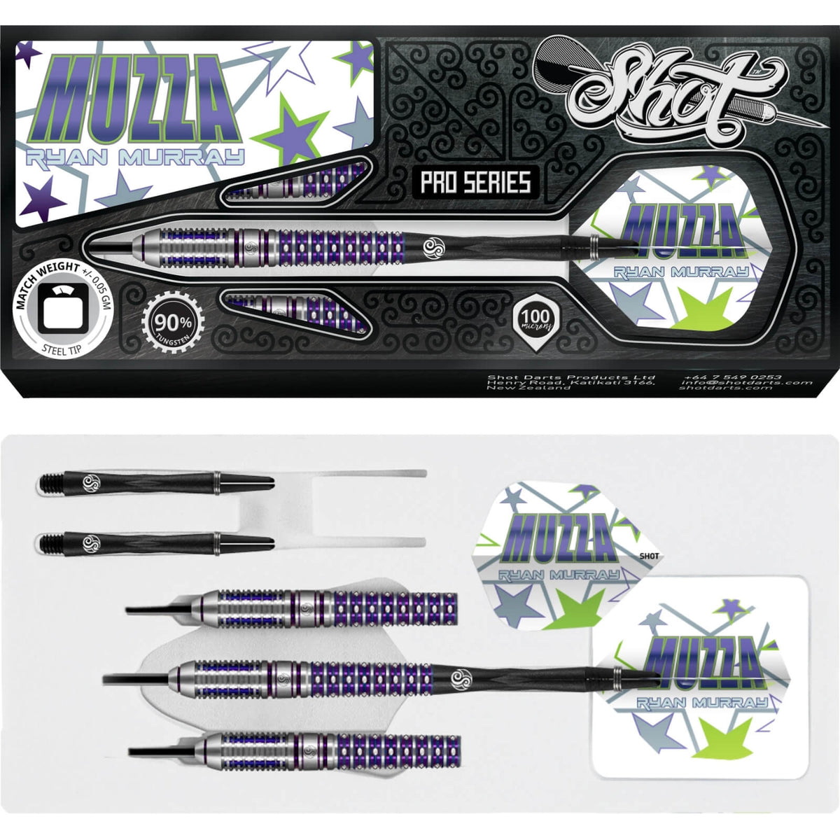 Darts - Shot - Ryan Murray Darts - Steel Tip - 90% Tungsten - 28g 