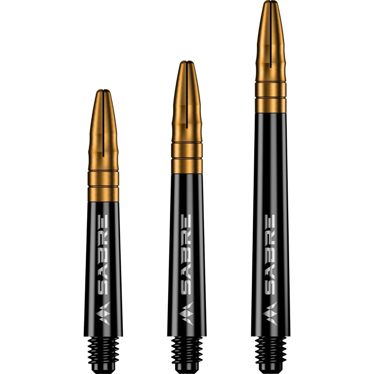 Dart Shafts - Mission - Sabre Black - Hybrid Dart Shafts Short (36mm) / Gold