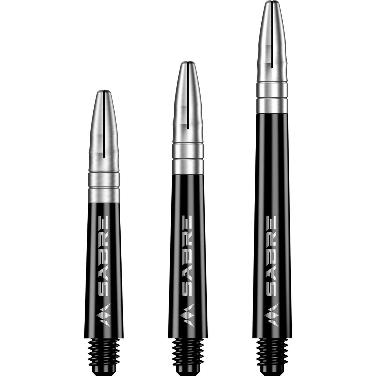 Dart Shafts - Mission - Sabre Black - Hybrid Dart Shafts Short (36mm) / Silver