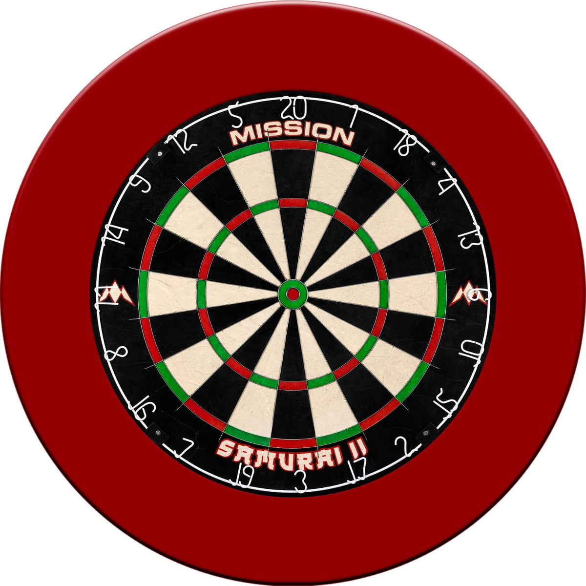 Dartboards - Mission - Samurai II Dartboard &amp; Plain Surround Package Red