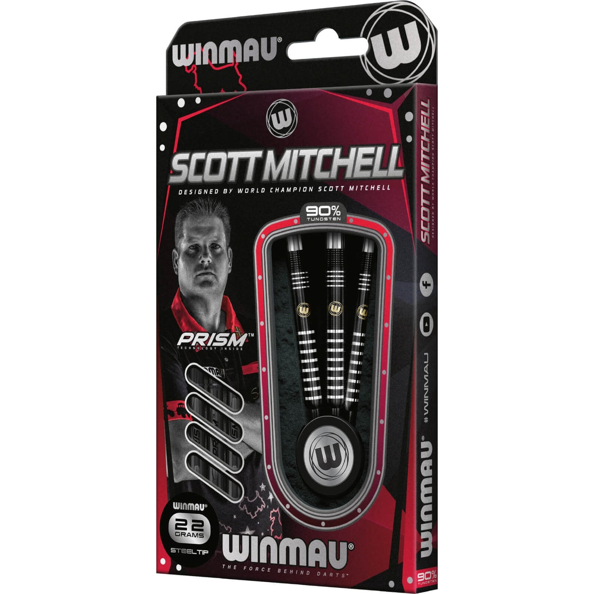 Darts - Winmau - Scott Mitchell SE Darts - Steel Tip - 90% Tungsten - 22g 24g 