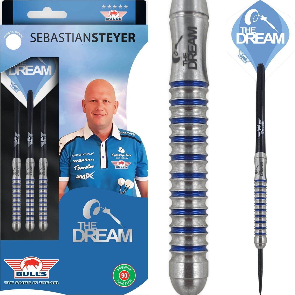 Darts - Bull&#39;s NL - Sebastian Steyer Darts - Steel Tip - 90% Tungsten - 22g 24g 