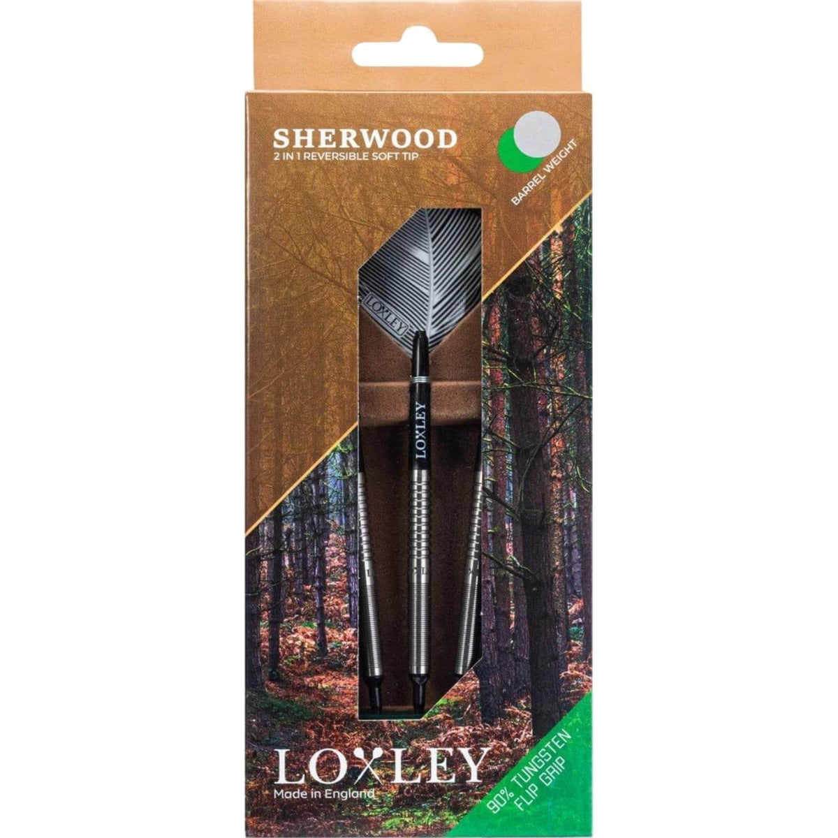 Darts - Loxley - Sherwood Darts - Flip Grip - Soft Tip - 90% Tungsten - 18g 