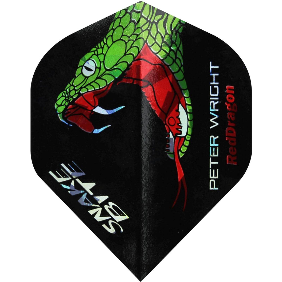 Dart Flights - Red Dragon - Peter Wright - Big Wing Dart Flights Black Snake
