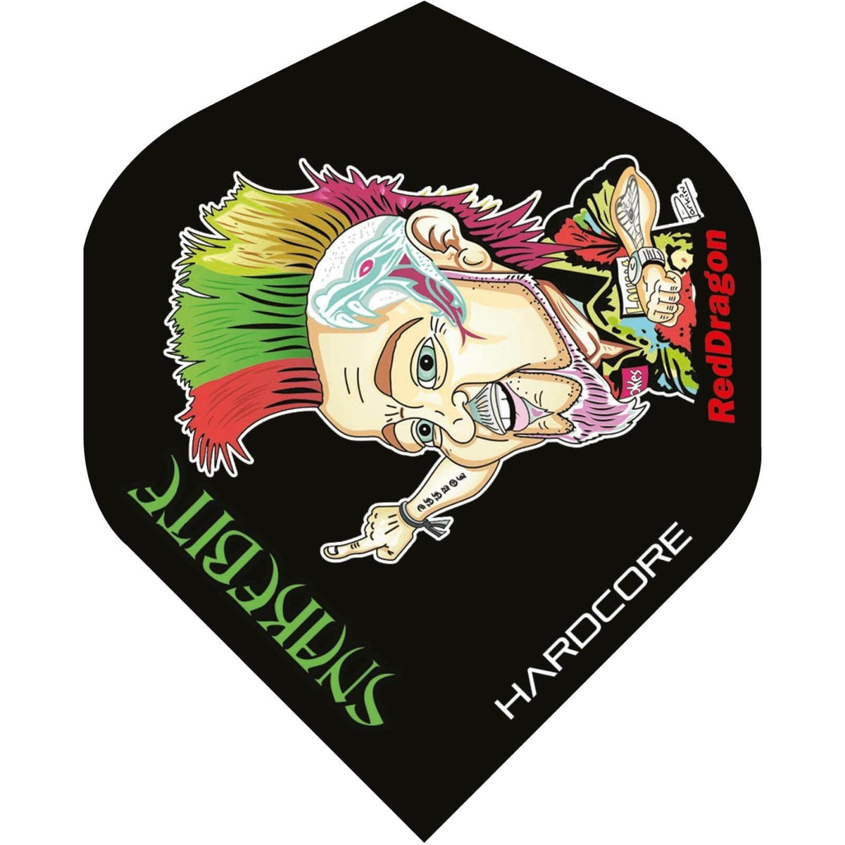 Dart Flights - Red Dragon - Peter Wright - Big Wing Dart Flights Cartoon Character