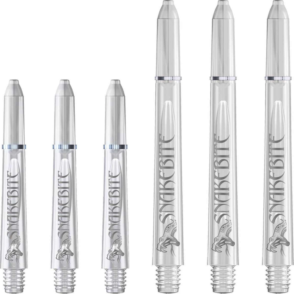 Dart Shafts - Red Dragon - Peter &quot;Snakebite&quot; Wright Signature Series - Polycarbonate Dart Shafts Short (35mm) / Clear