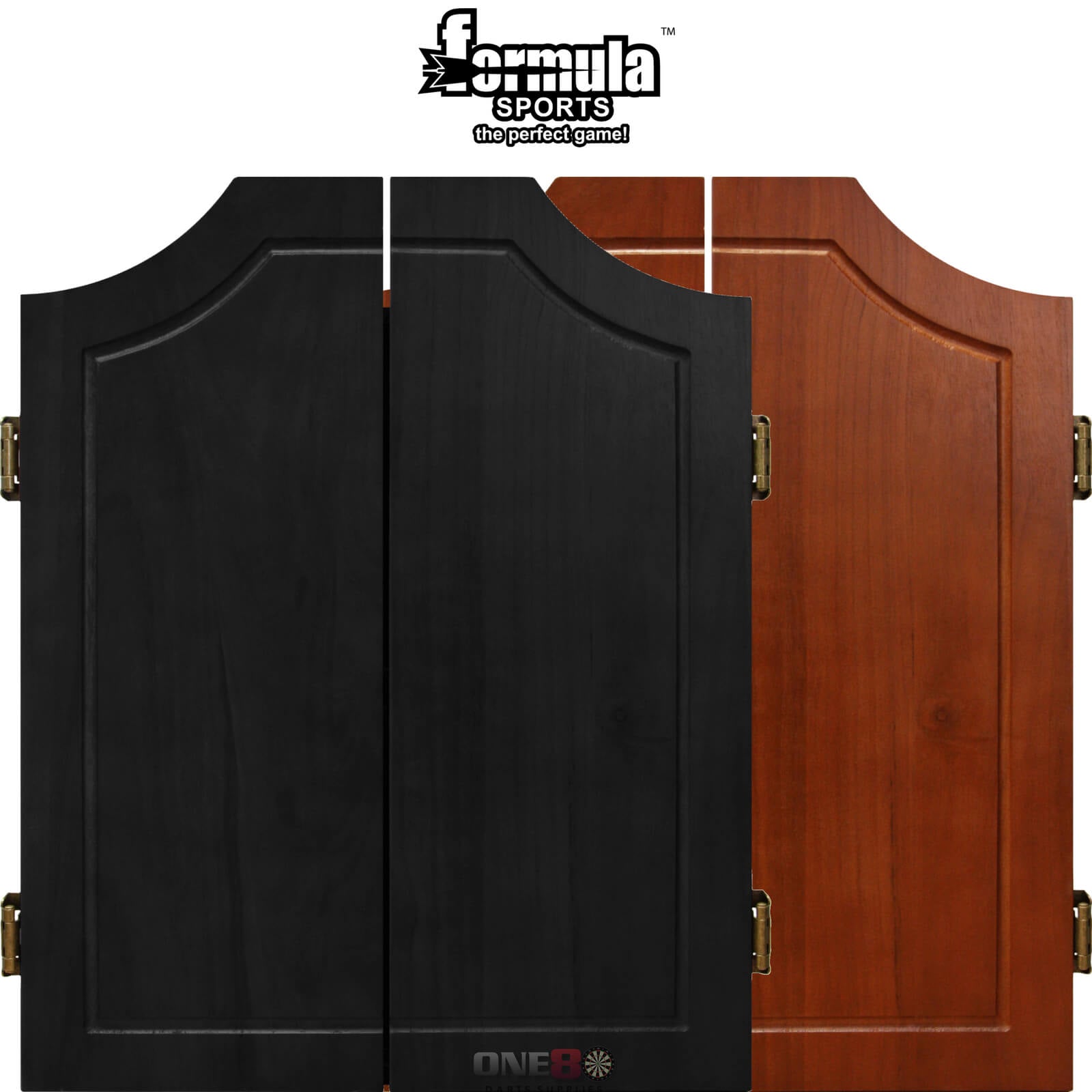 Dartboard Accessories - Formula Sports - Solid Wood Dartboard Cabinet - Black, Walnut 