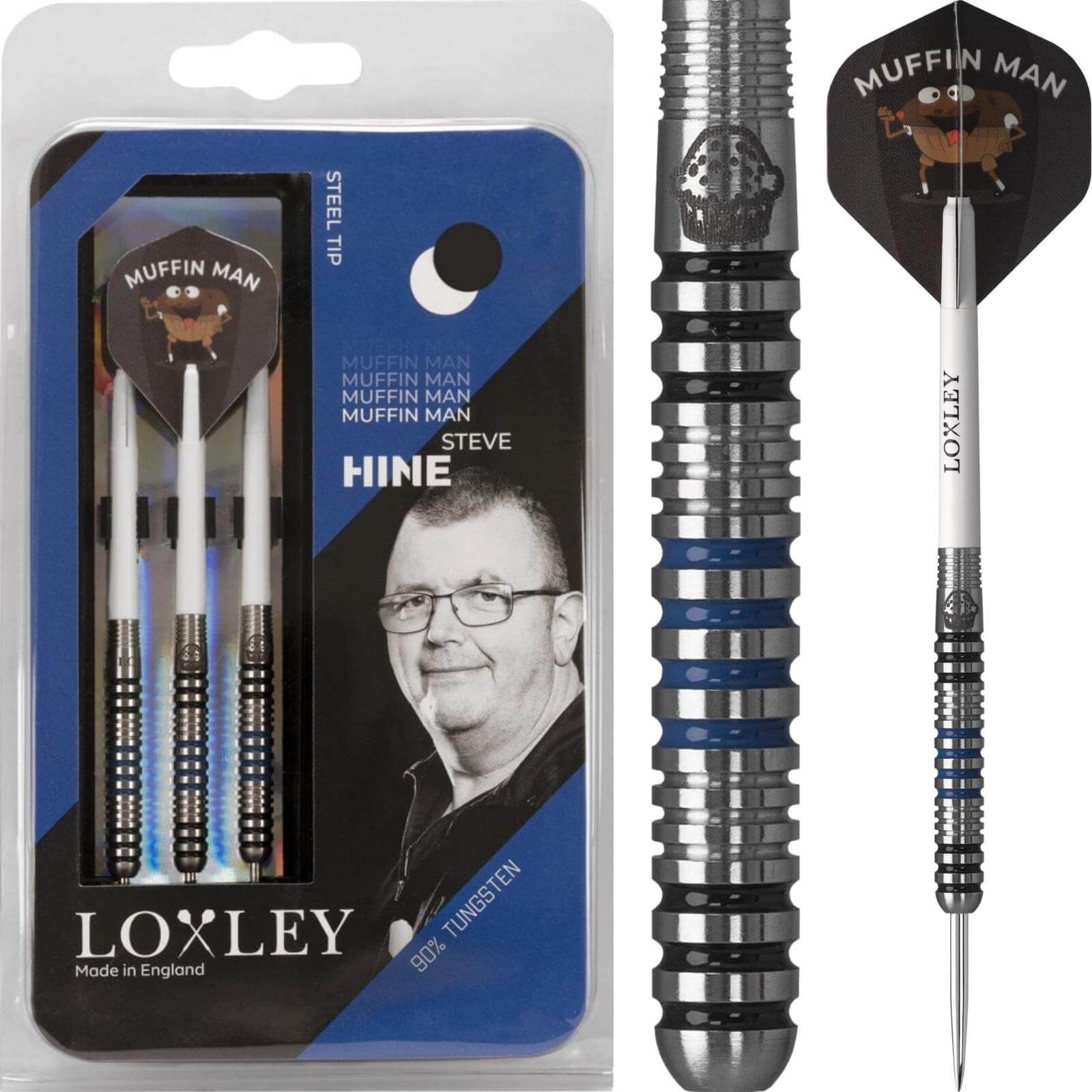 Darts - Loxley - Steve Hine Darts - Steel Tip - 90% Tungsten - 23.5g 