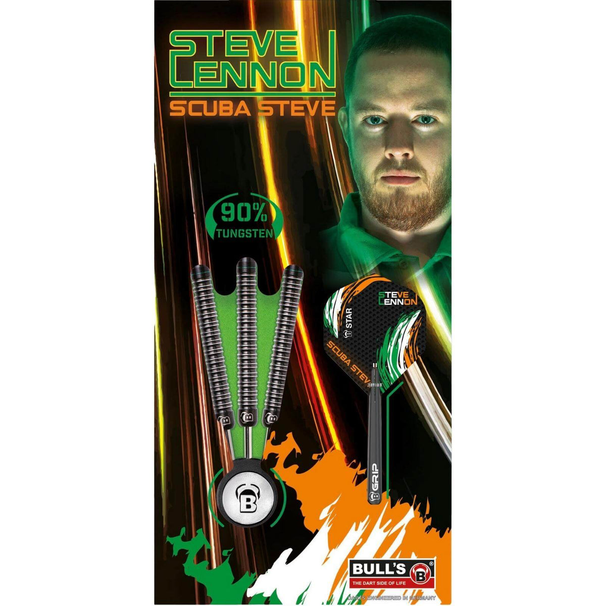 Darts - BULL&#39;S - Steve Lennon Darts - Steel Tip - 90% Tungsten - 22g 24g 