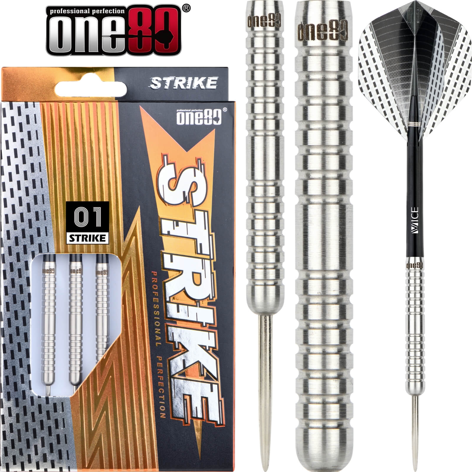 Darts - One80 - Strike 01 Darts - Steel Tip - 80% Tungsten - 20g 22g 24g 