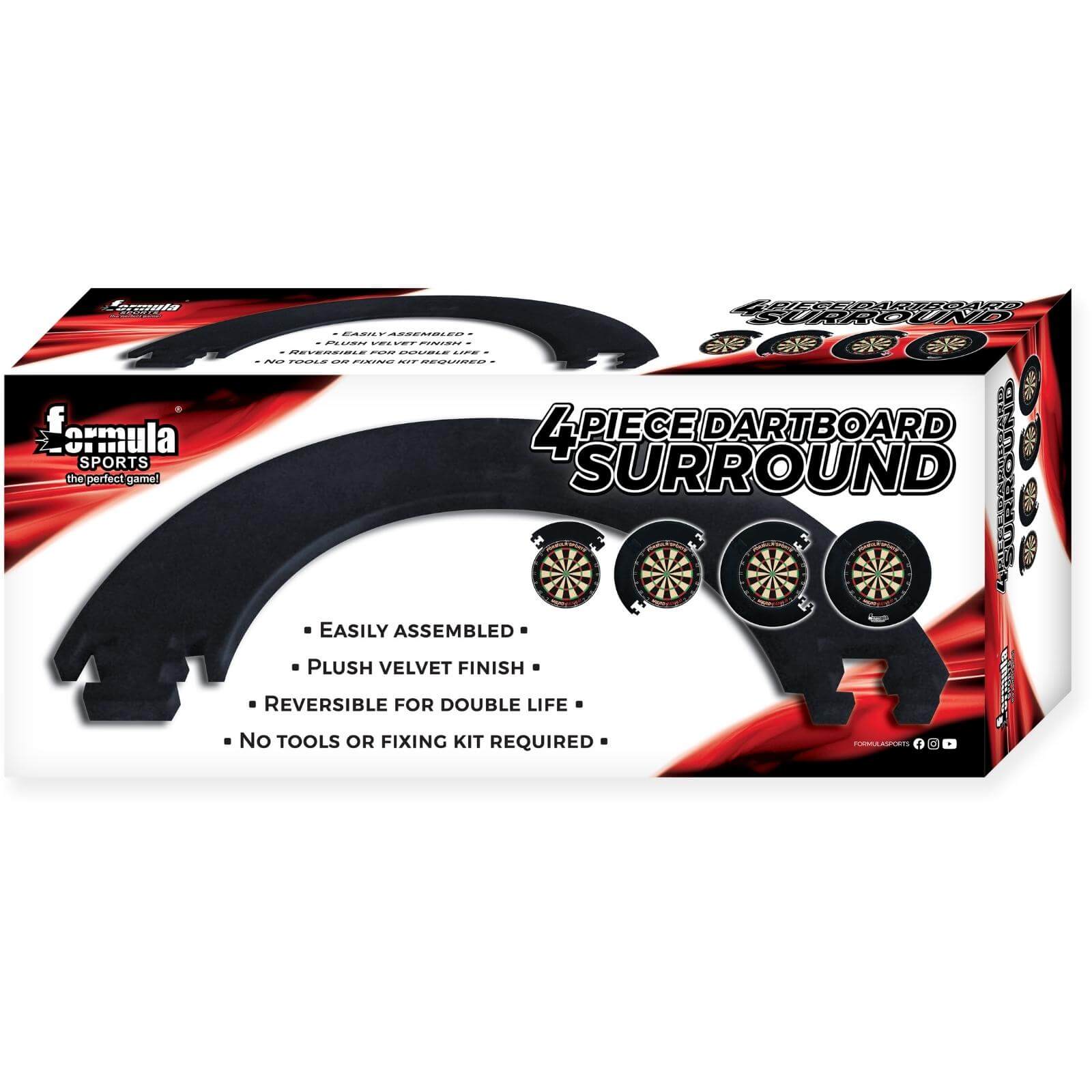 Dartboard Accessories - Formula Sports - 4 Piece Dartboard Surround 