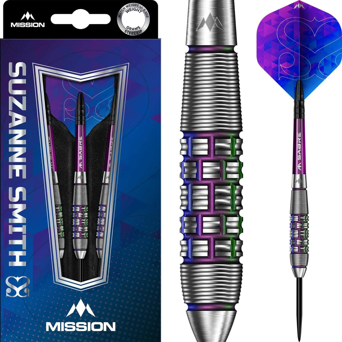 Darts - Mission - Suzanne Smith Darts - Steel Tip - 90% Tungsten - 24g 26g 