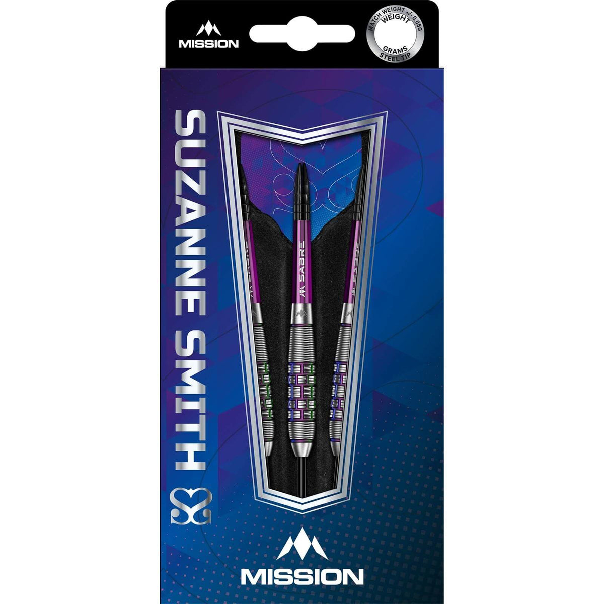 Darts - Mission - Suzanne Smith Darts - Steel Tip - 90% Tungsten - 24g 26g 