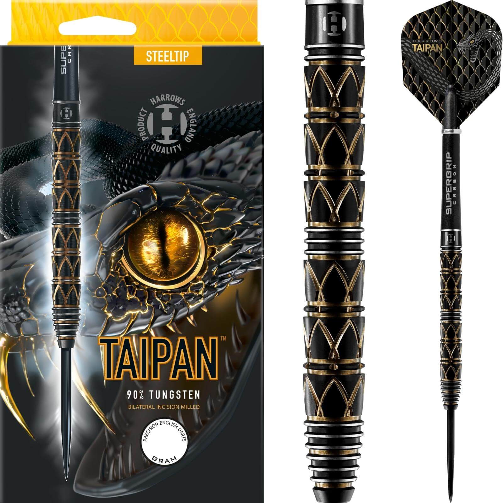 Darts - Harrows - Taipan Darts - Steel Tip - 90% Tungsten - 21g 22g 23g 24g 25g 26g 