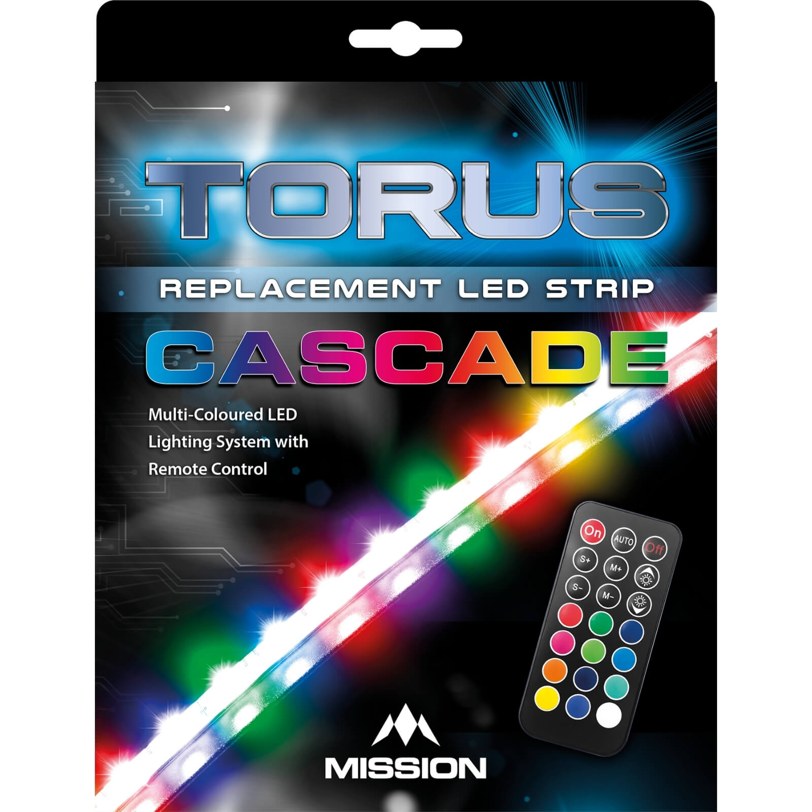 Dartboard Accessories - Mission - Torus Replacement Cascade Colour Light Strip - With Remote 