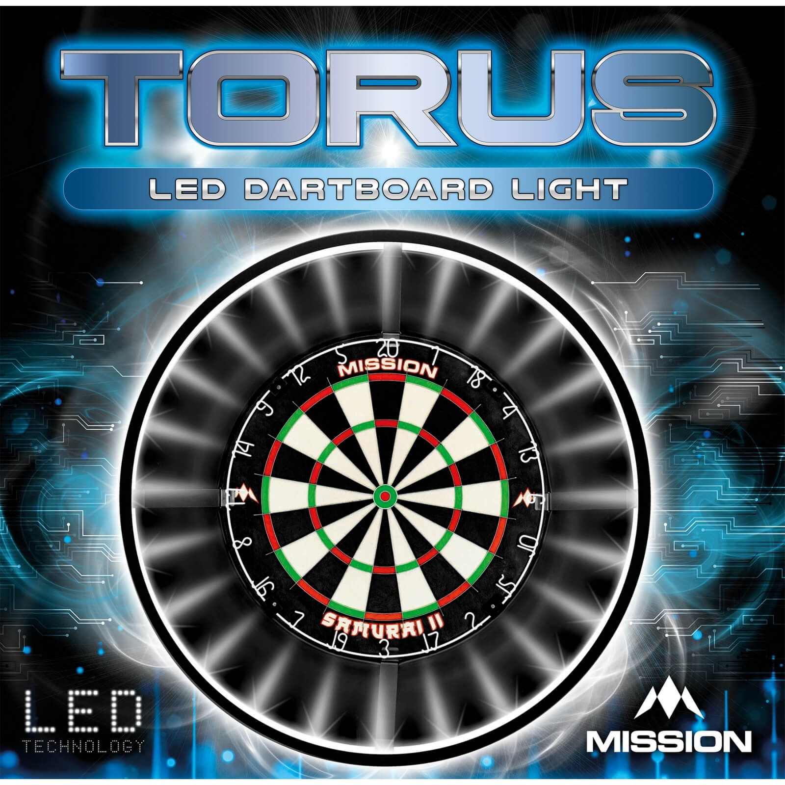 Dartboard Accessories - Mission - Torus Aluminium LED Dartboard Light 