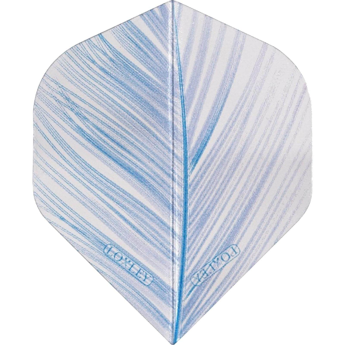 Dart Flights - Loxley - Transparent Feather Print - Big Wing Dart Flights Blue