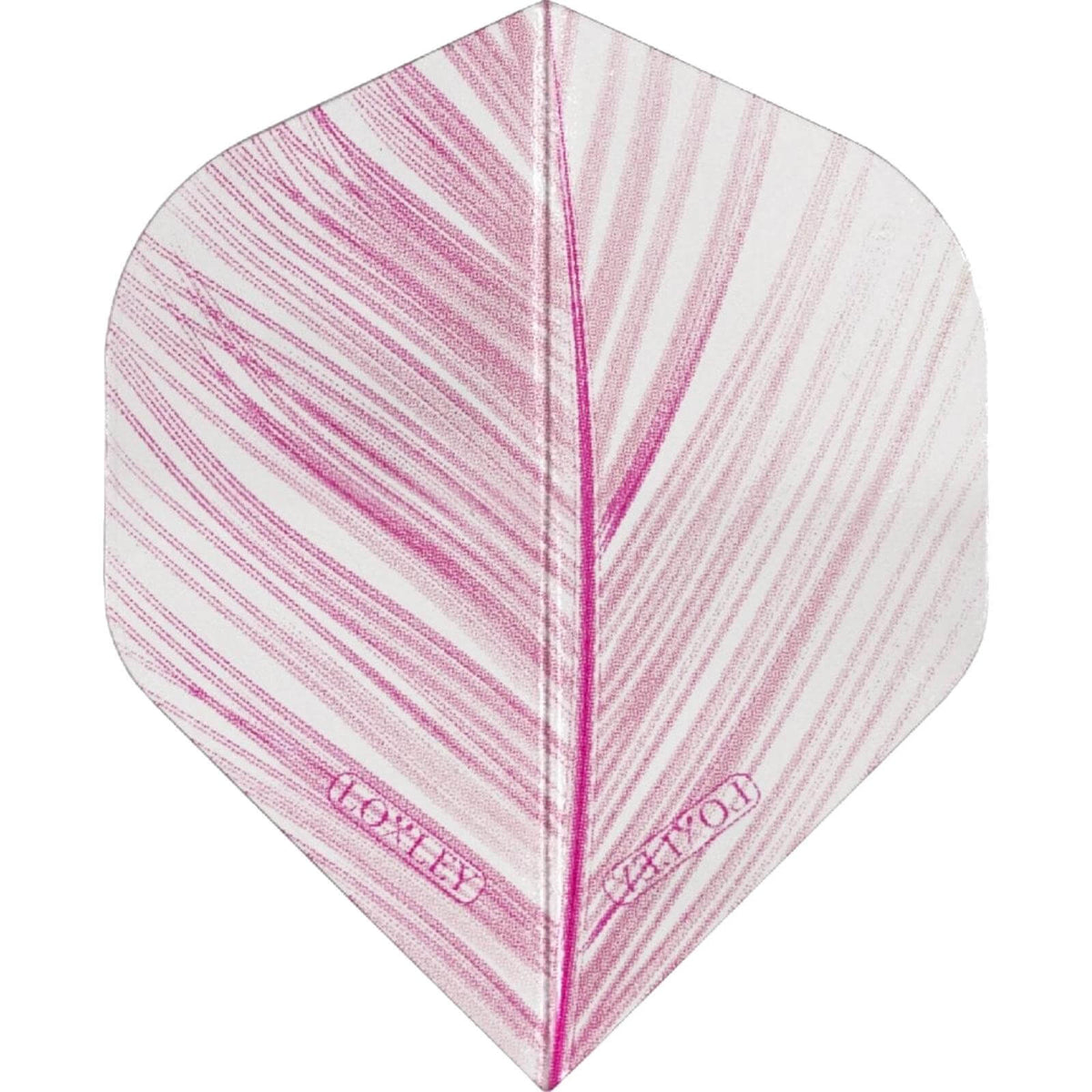 Dart Flights - Loxley - Transparent Feather Print - Big Wing Dart Flights Pink