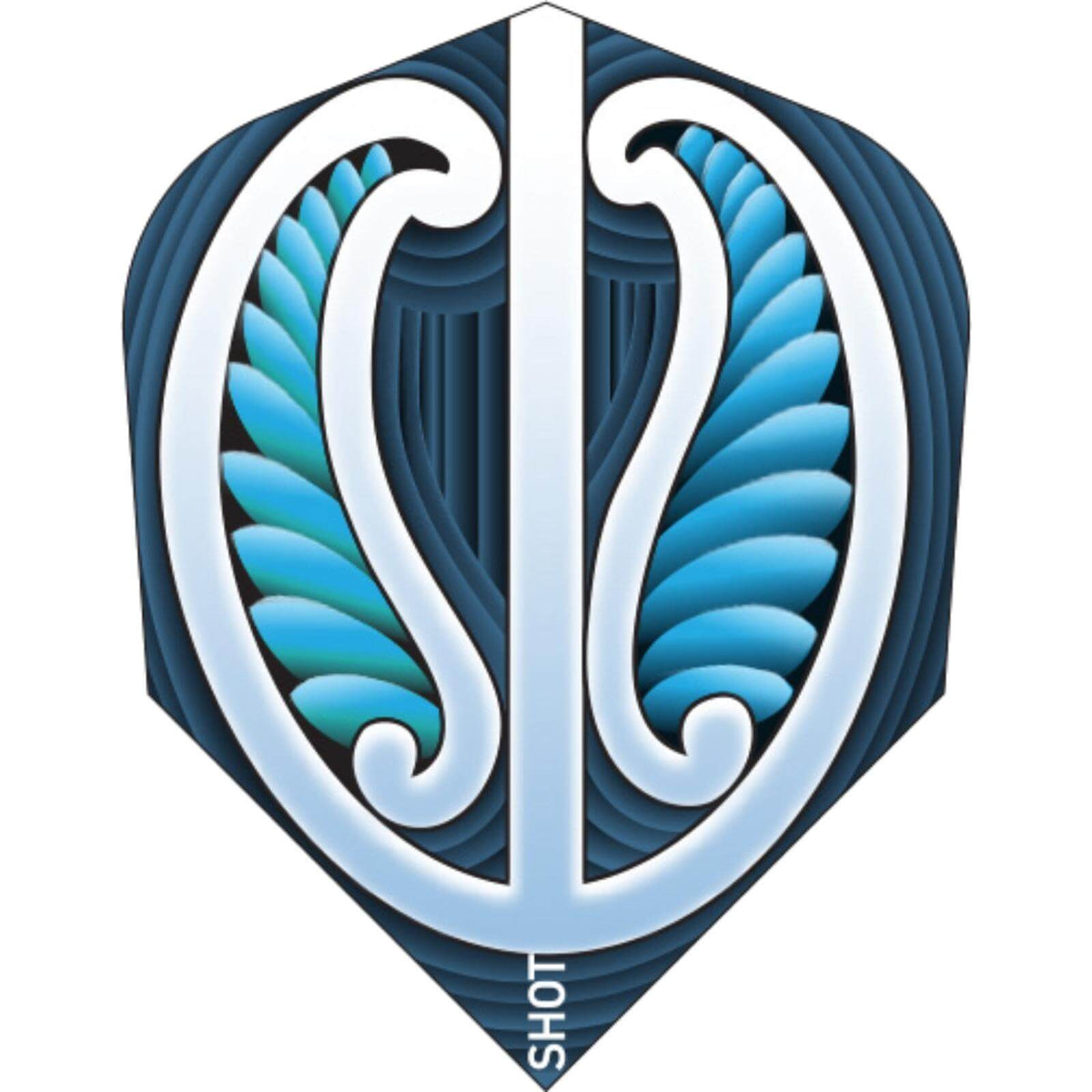 Dart Flights - Shot - Tribal - Standard Dart Flights Warrior Blue