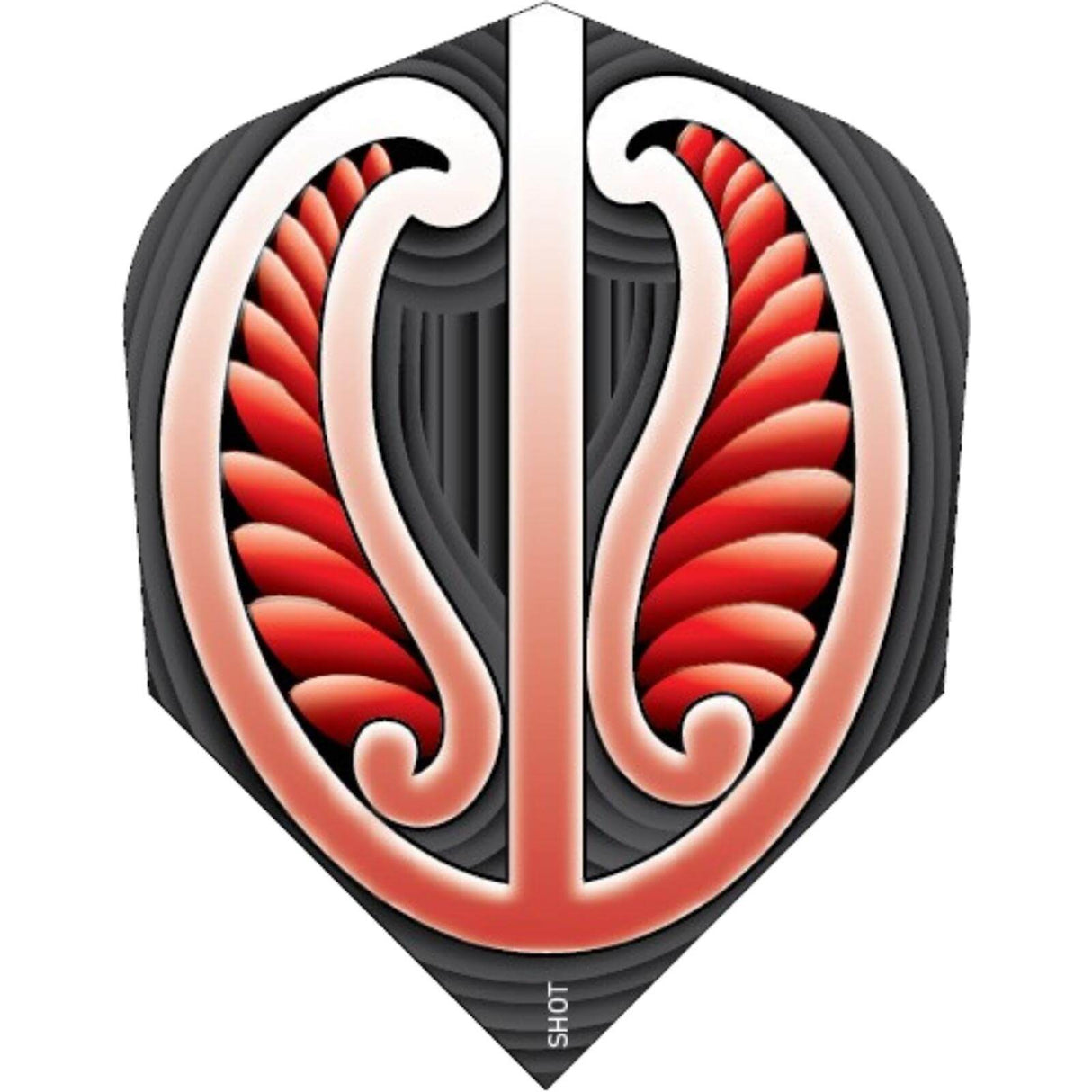 Shot - Tribal - Standard Dart Flights - Warrior Red