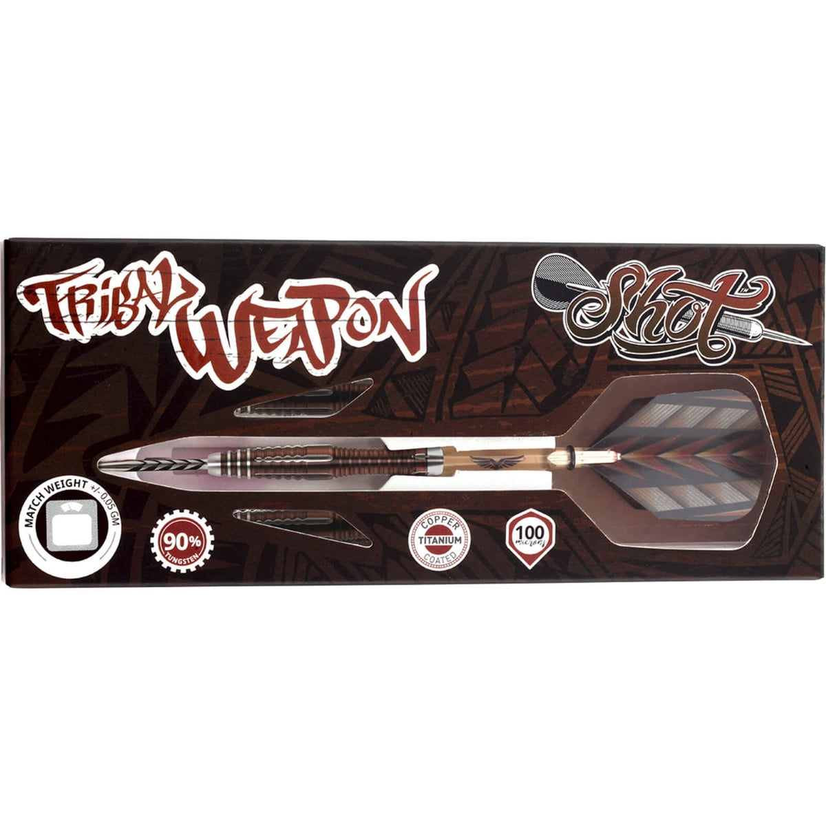 Darts - Shot - Tribal Weapon Series 1 Darts - Steel Tip - 90% Tungsten - 23g 25g 