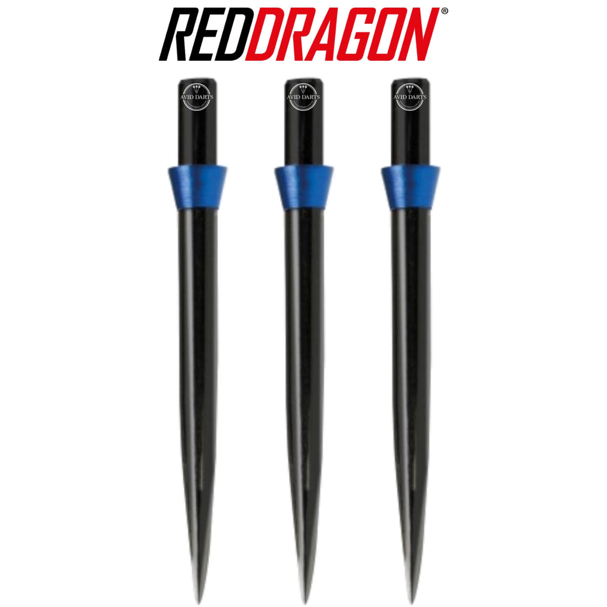 Point Accessories - Red Dragon - Black Trident Dart Points - 32mm Blue