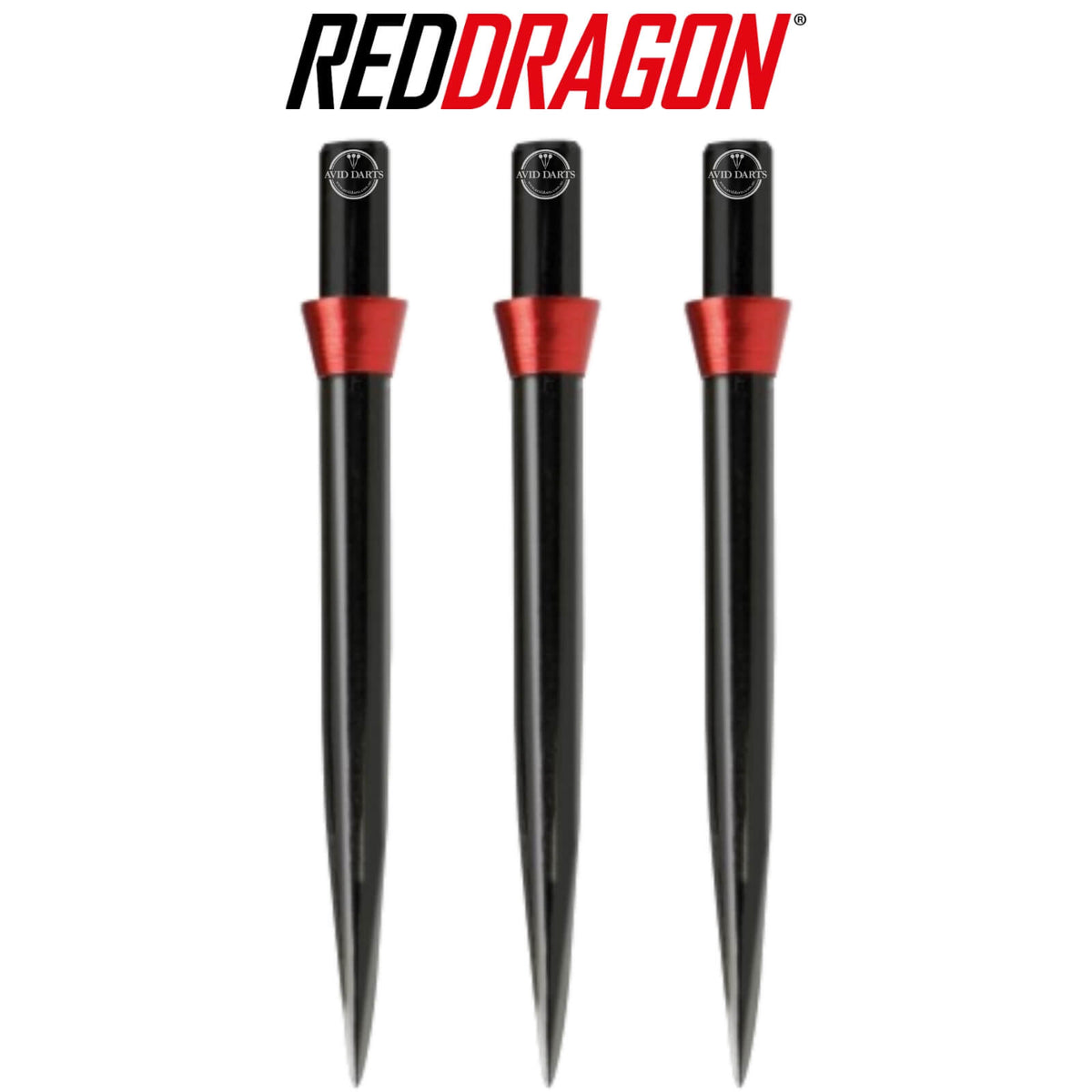 Point Accessories - Red Dragon - Black Trident Dart Points - 32mm Red
