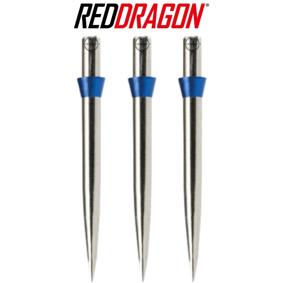 Point Accessories - Red Dragon - Silver Trident Dart Points - 32mm Blue