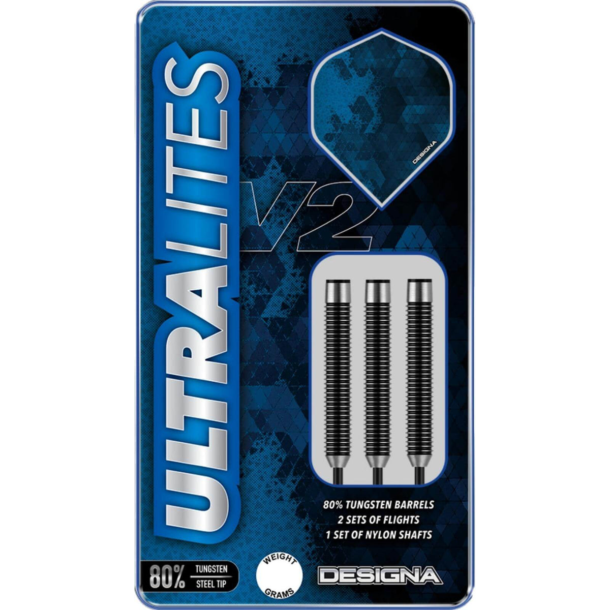 Darts - Designa - Ultralites V2 M2 Darts - Steel Tip - 80% Tungsten - 14g 16g 