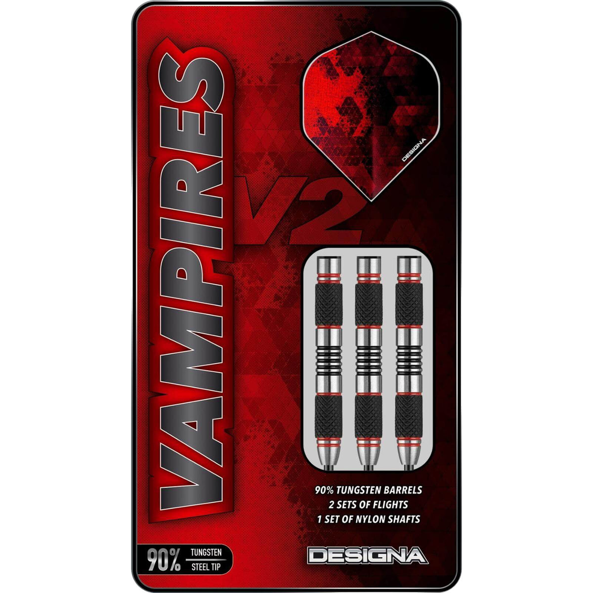 Darts - Designa - Vampires V2 M1 Darts - Steel Tip - 90% Tungsten - 22g 24g 26g 