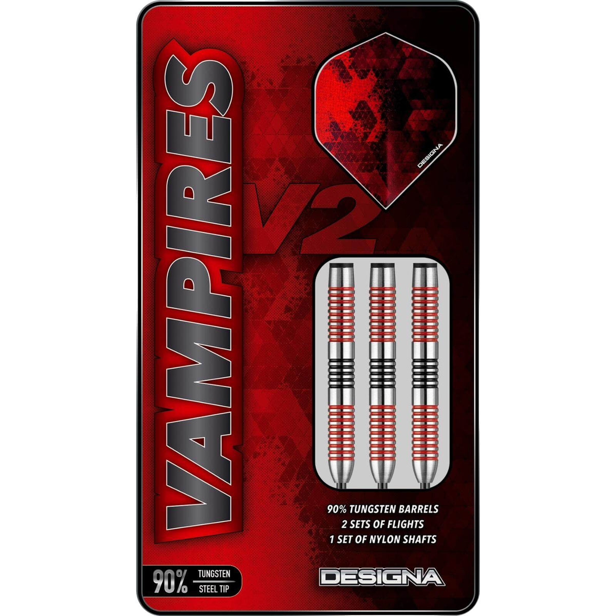 Darts - Designa - Vampires V2 M2 Darts - Steel Tip - 90% Tungsten - 21g 23g 25g 