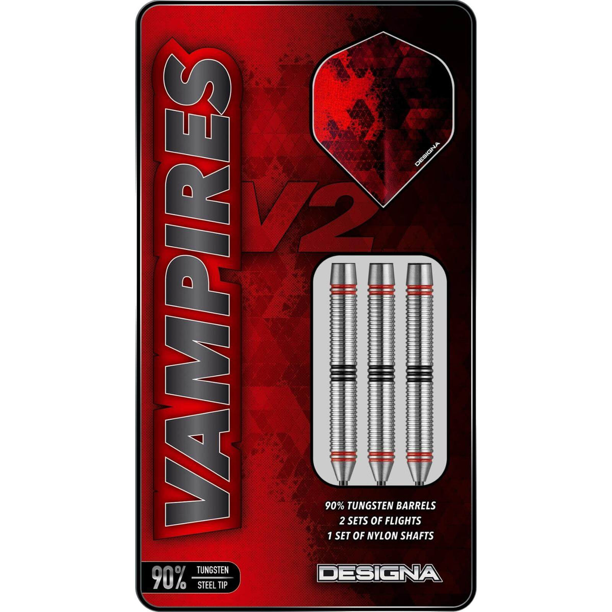 Darts - Designa - Vampires V2 M4 Darts - Steel Tip - 90% Tungsten - 22g 24g 26g 