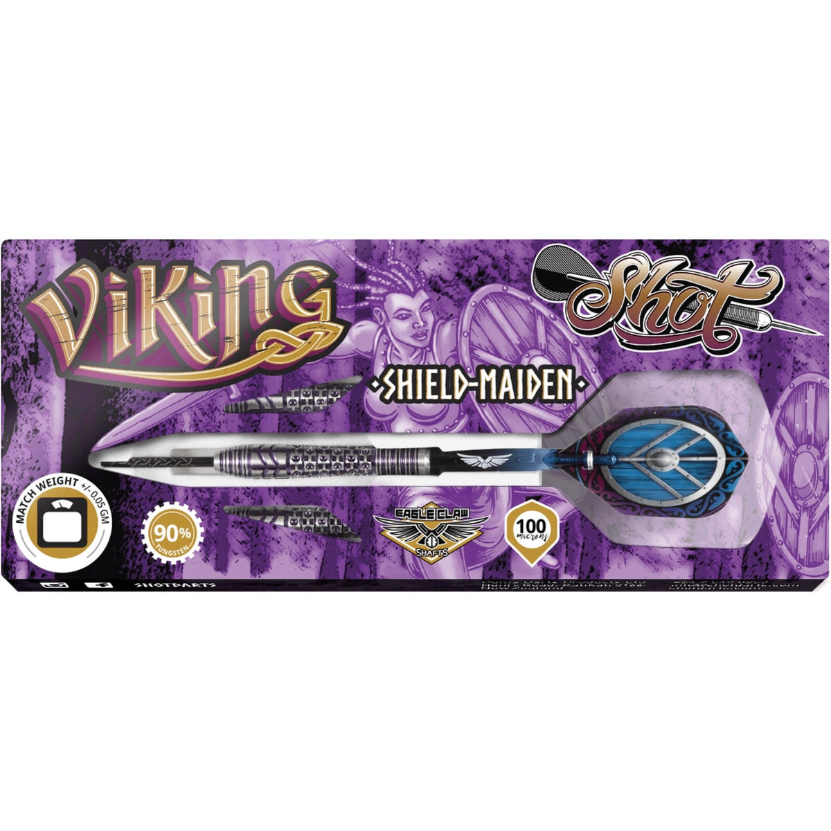 Darts - Shot - Viking Shield-Maiden Darts - Steel Tip - 90% Tungsten - 23g 24g 25g 27g 