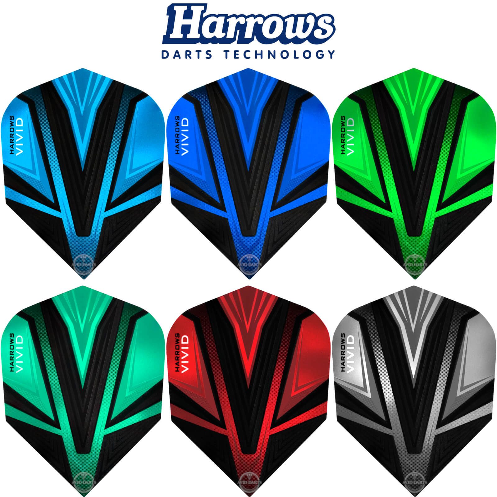 Dart Flights - Harrows - Vivid - Standard Dart Flights 