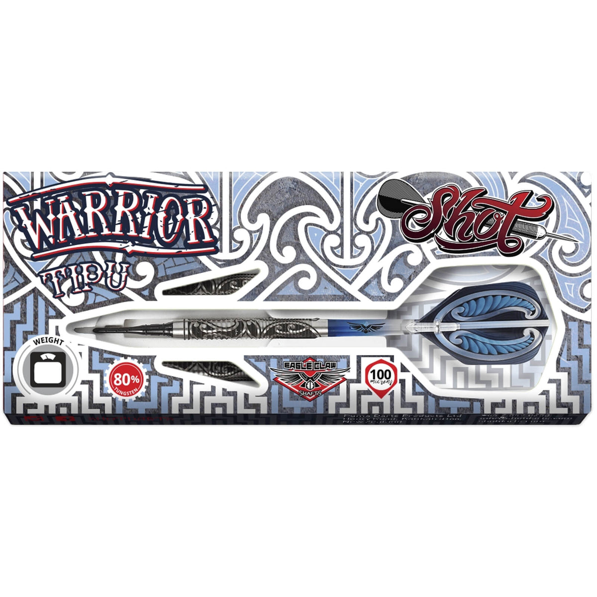 Darts - Shot - Warrior Tipu Darts - Soft Tip - 80% Tungsten - 18g 20g 