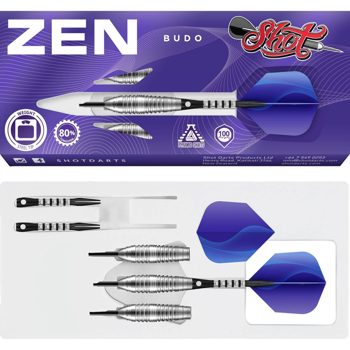 Darts - Shot - Zen Budo Darts - Steel Tip - 80% Tungsten - 23g 24g 26g 