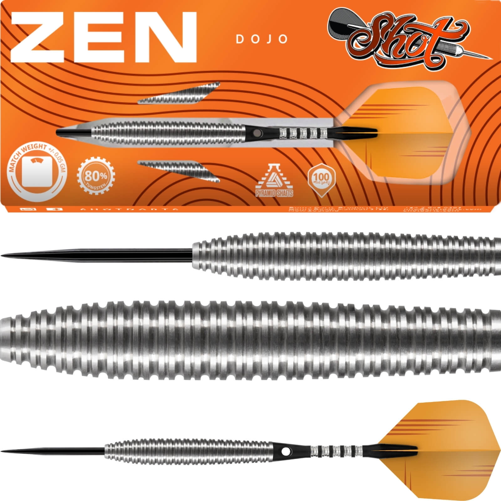 Darts - Shot - Zen Dojo Darts - Steel Tip - 80% Tungsten - 21g 23g 25g 