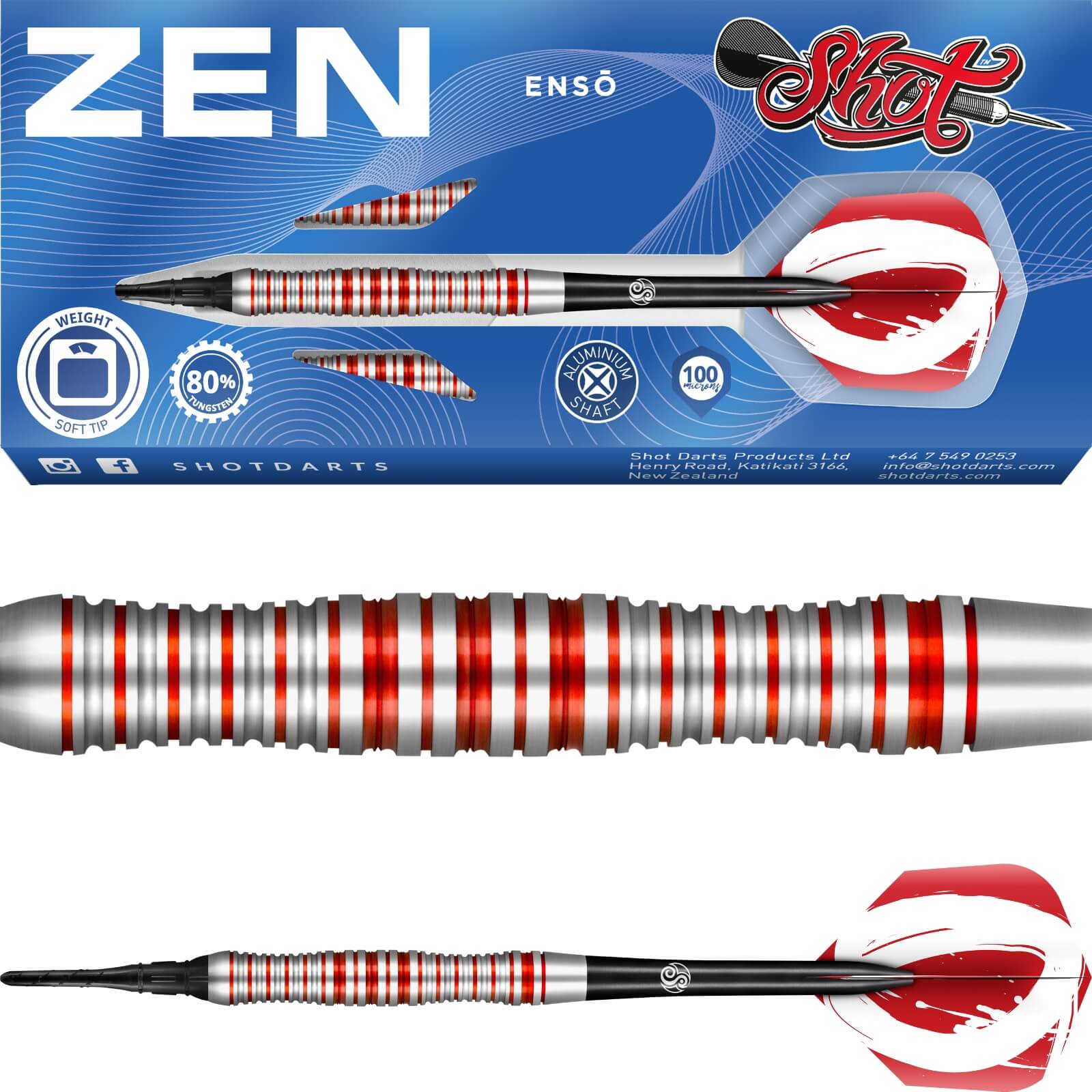 Darts - Shot - Zen Enzo Darts - Soft Tip - 80% Tungsten - 18g 20g 