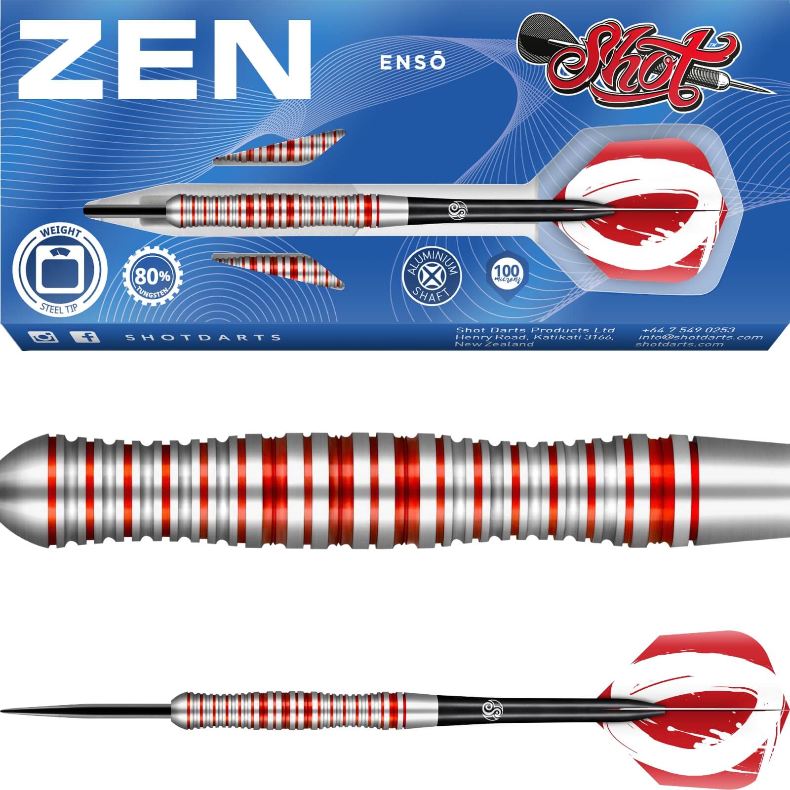 Darts - Shot - Zen Enzo Darts - Steel Tip - 80% Tungsten - 23g 24g 25g 