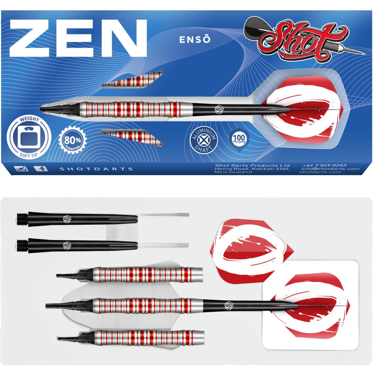 Shot - Zen Enzo Darts - Soft Tip - 80% Tungsten - 18g 20g -