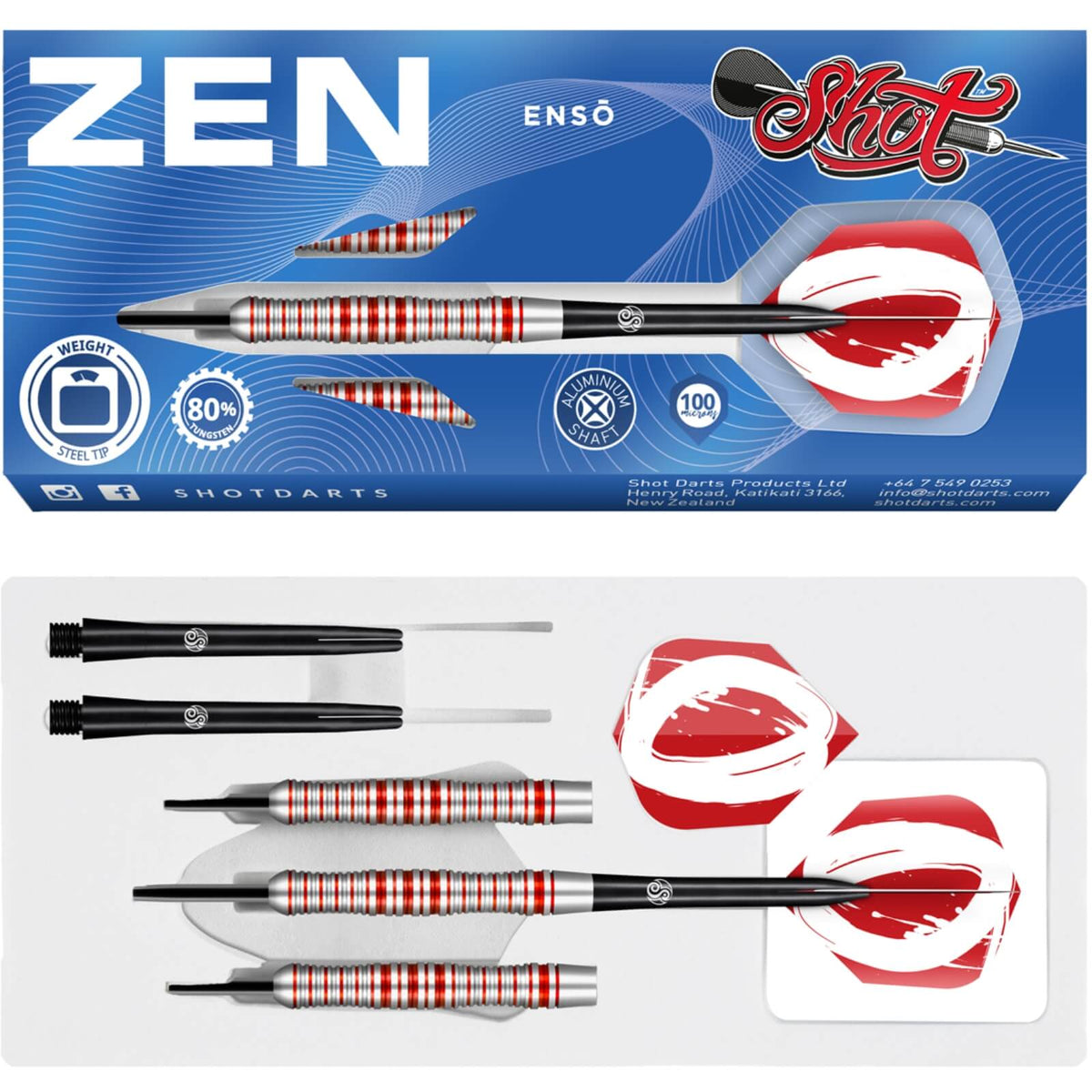 Darts - Shot - Zen Enzo Darts - Steel Tip - 80% Tungsten - 23g 24g 25g 