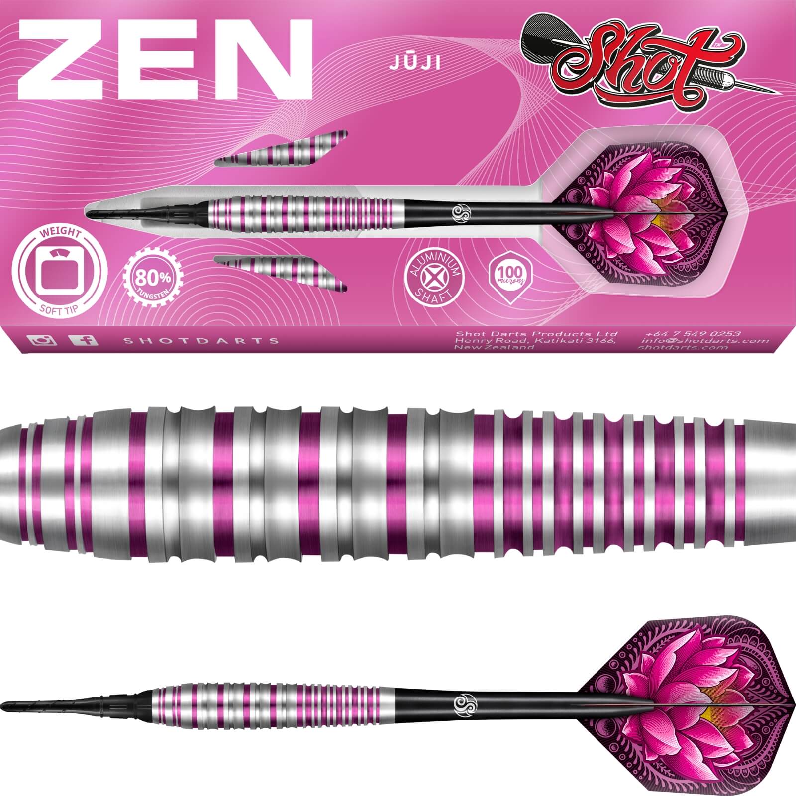 Darts - Shot - Zen Juji Darts - Soft Tip - 80% Tungsten - 18g 20g 