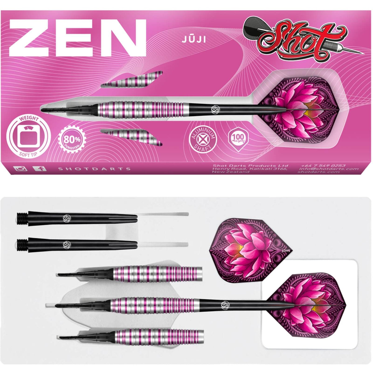 Darts - Shot - Zen Juji Darts - Soft Tip - 80% Tungsten - 18g 20g 