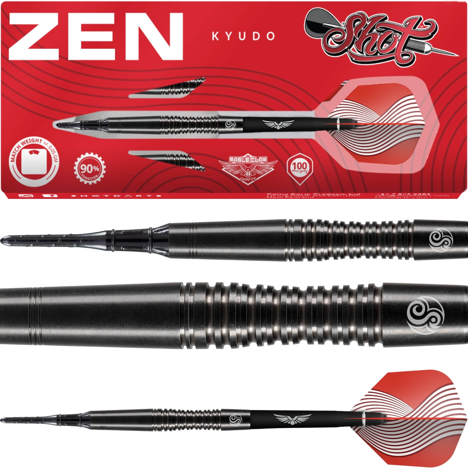 Darts - Shot - Zen Kyudo Darts - Soft Tip - 90% Tungsten - 18g 20g 