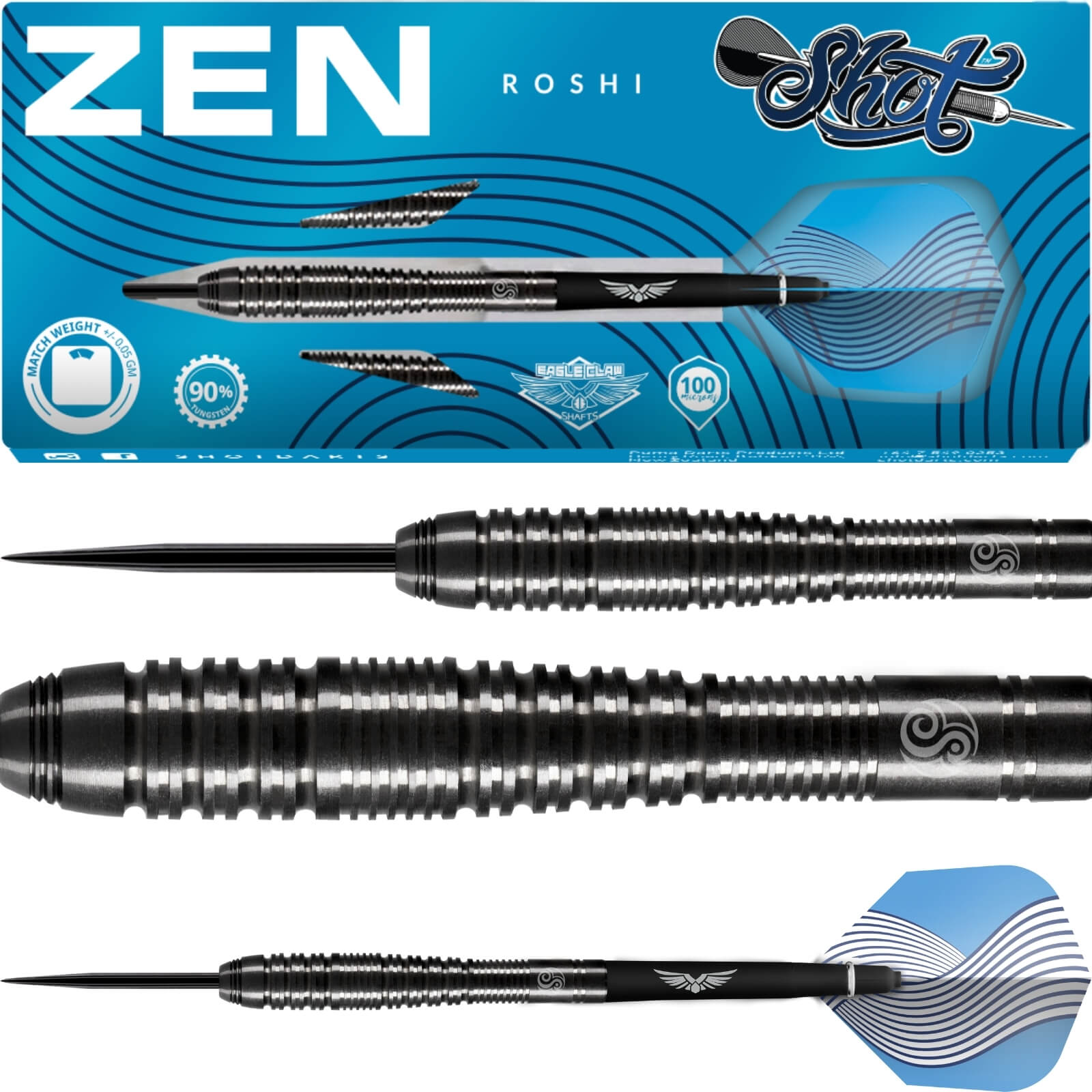 Darts - Shot - Zen Roshi Darts - Steel Tip - 90% Tungsten - 23g 25g 