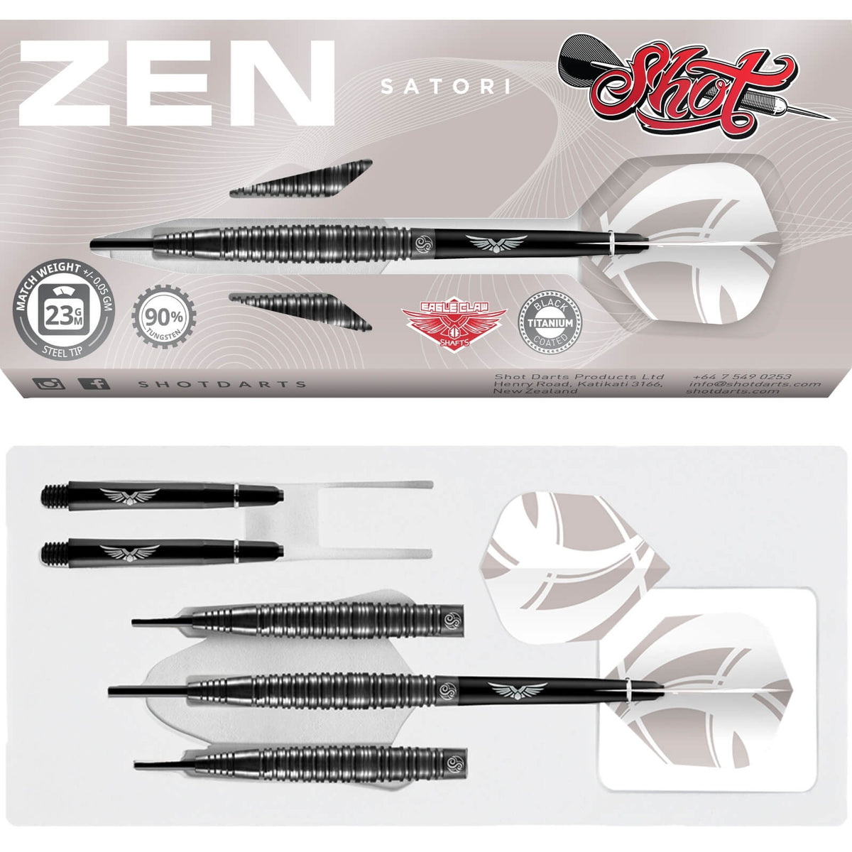 Darts - Shot - Zen Satori Darts - Steel Tip - 90% Tungsten - 23g 24g 25g 