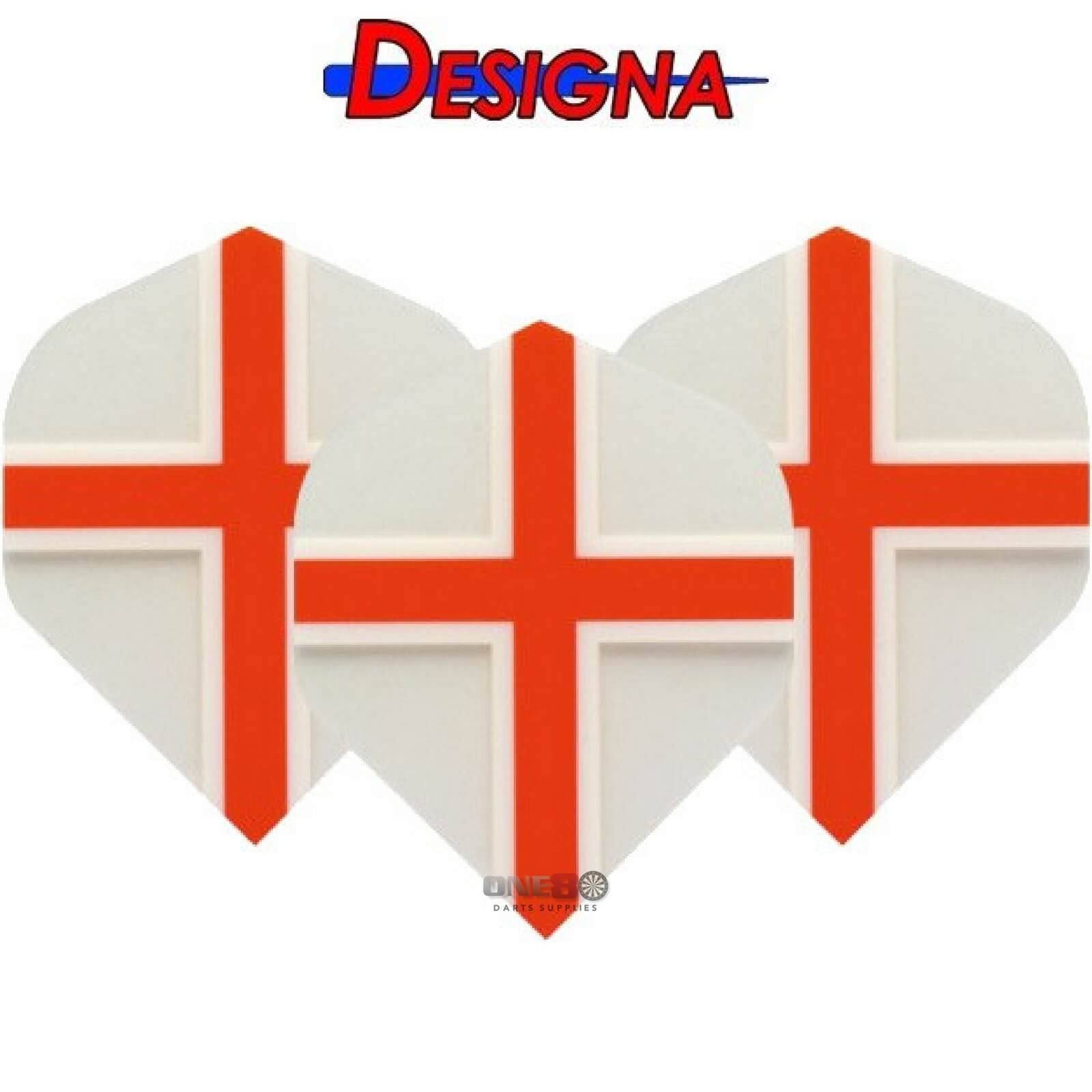 Dart Flights - Designa - St George Cross - Big Wing Dart Flights 